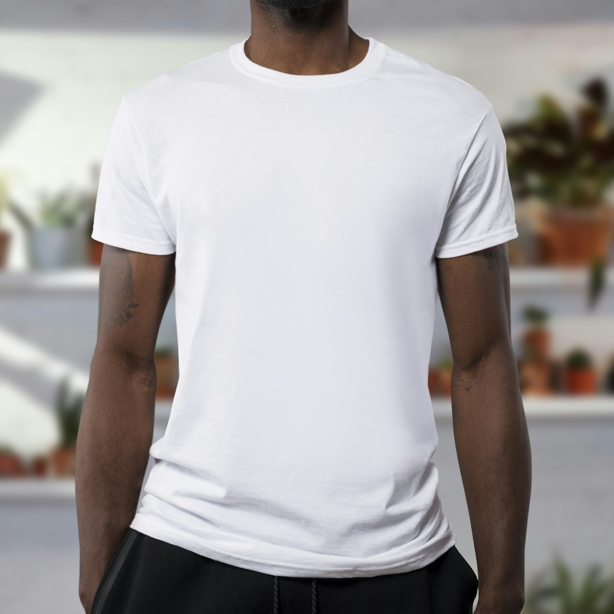 Pwfw5T Men's Classic Crew Neck T-Shirt — Soft Cotton Everyday Tee